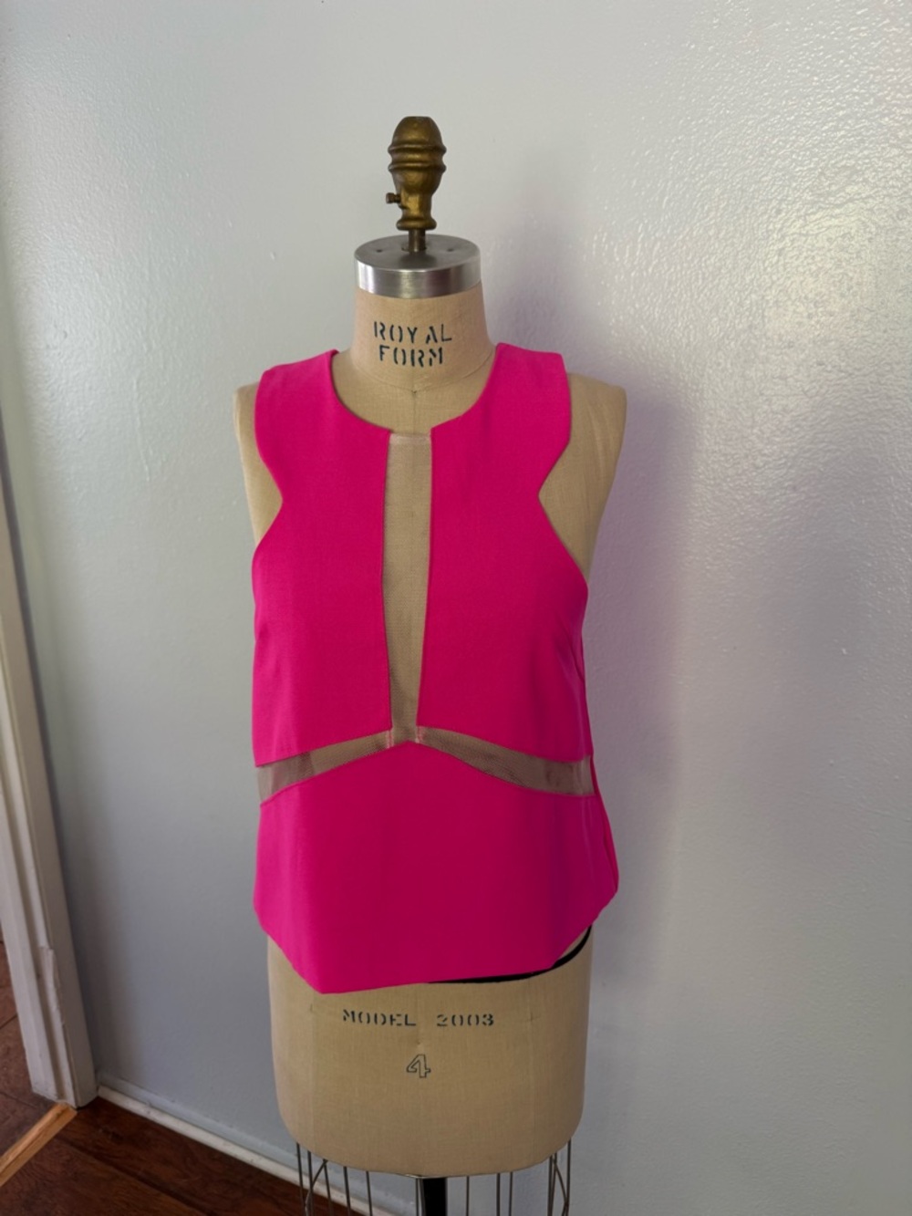 Hot Pink Sleeveless Cutout Camisole